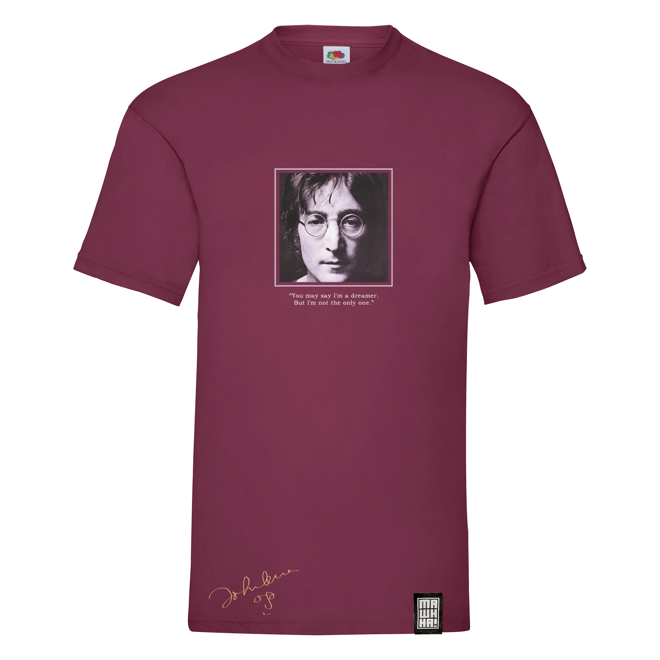 majica-muska-lennon-burgundy-napred muska majica lennon