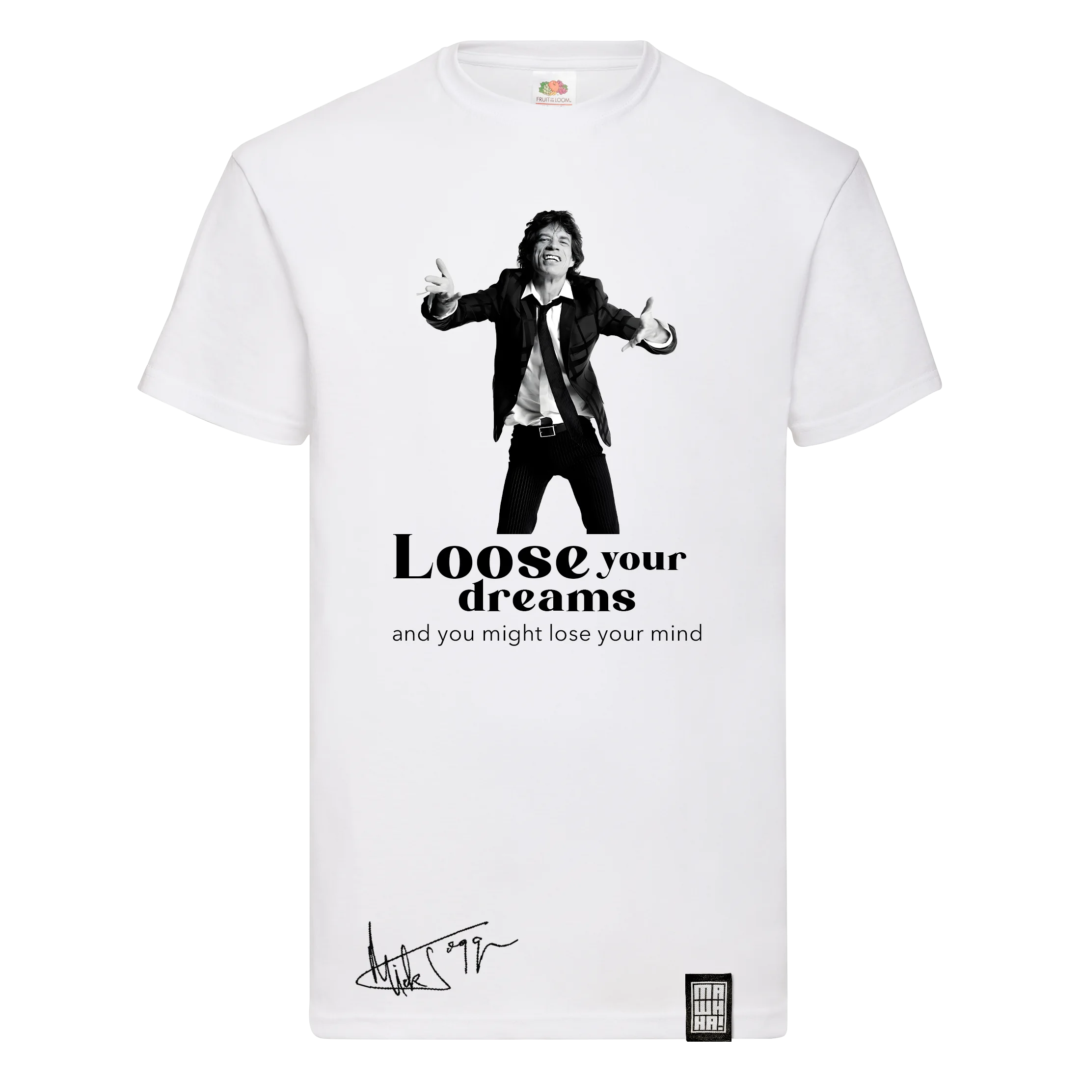 mick jagger bela napred copy Muška majica sa citatom Mick Jaggera – Lose your dreams and you might lose your mind