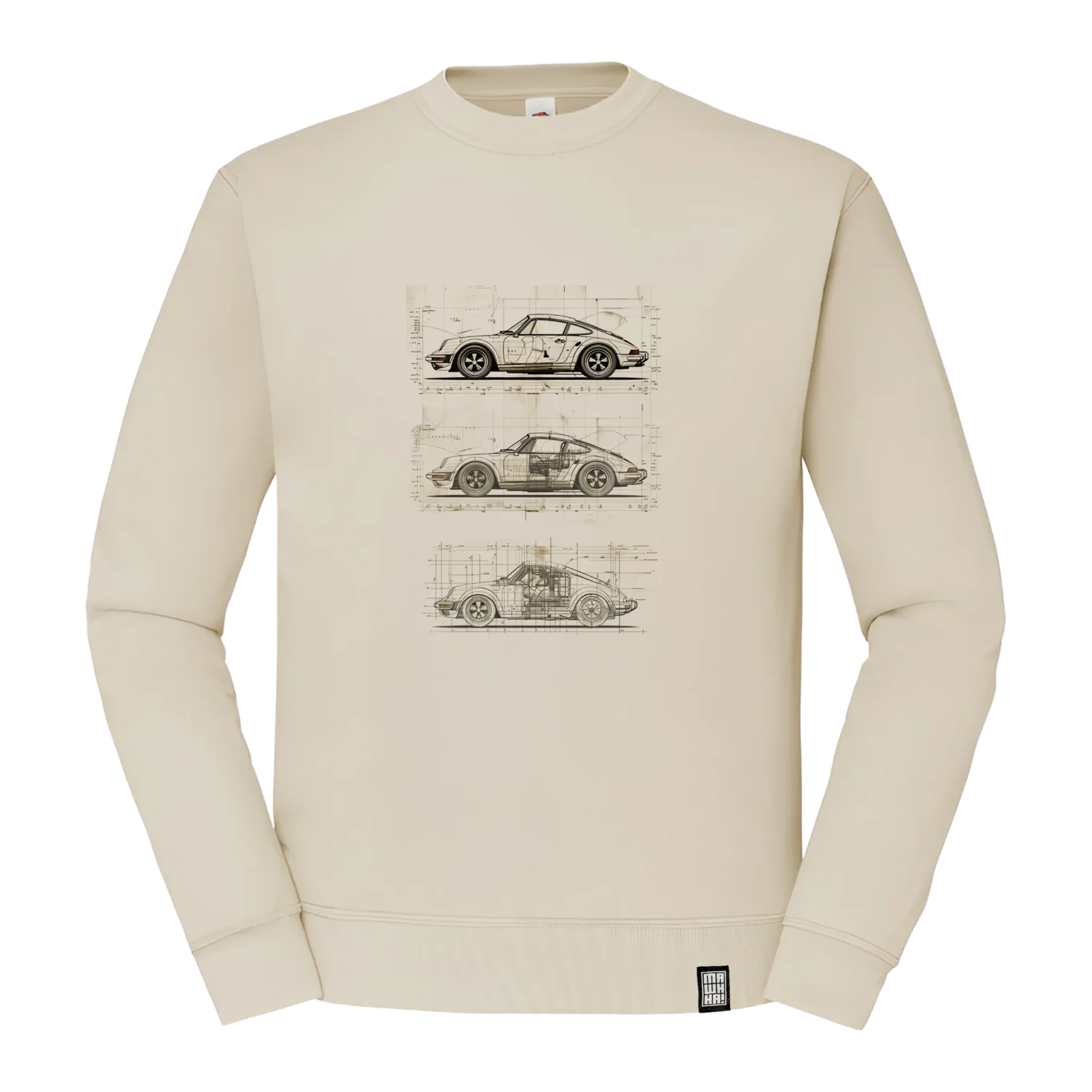 retro duks porsche blueprint