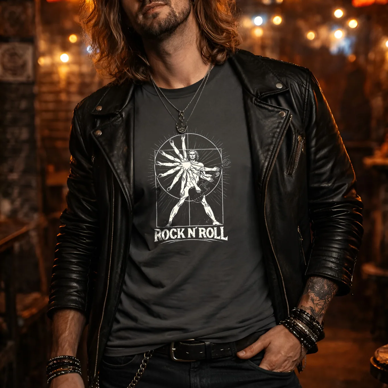majica sa printom rock n roll