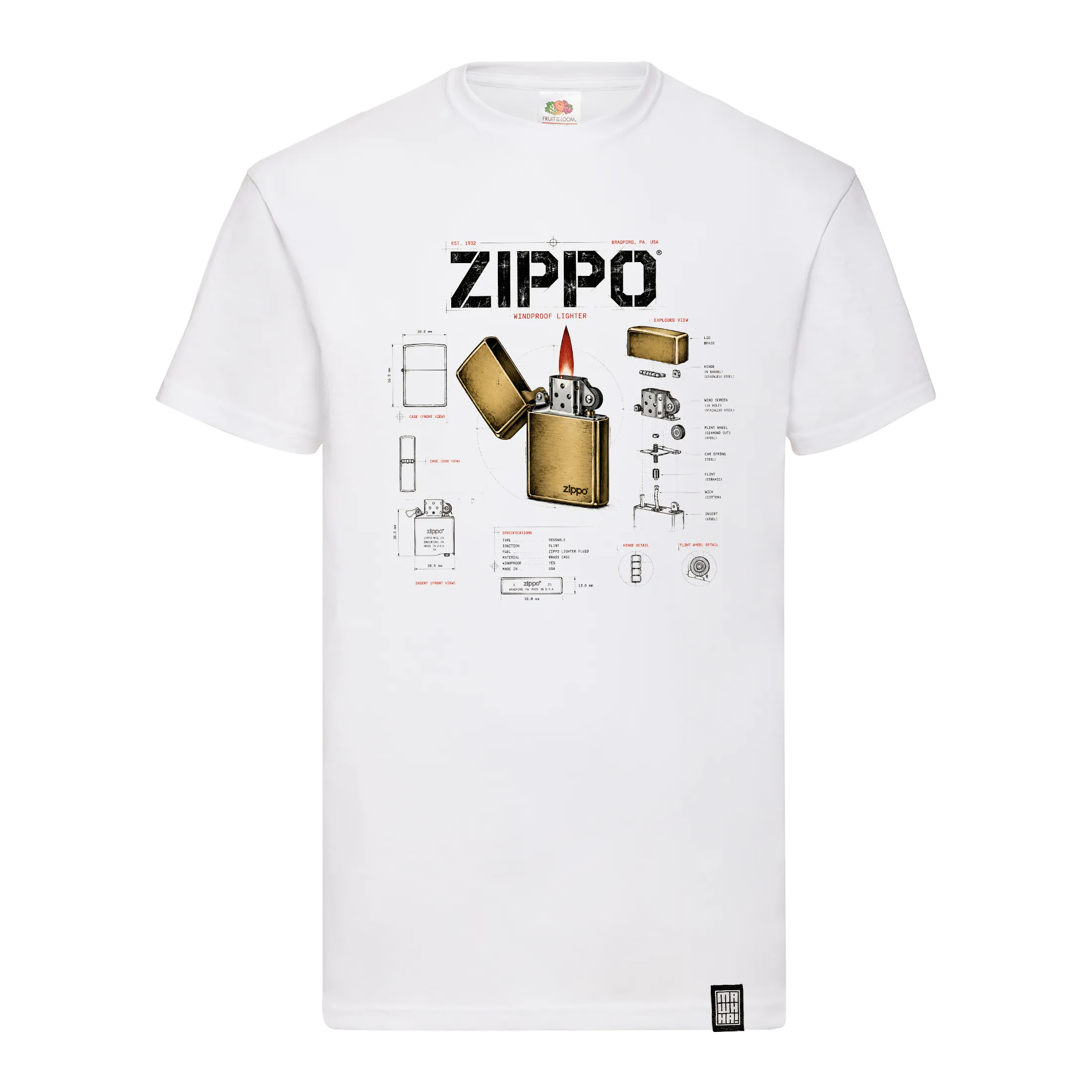 ZIPPO-bela retro majica zippo