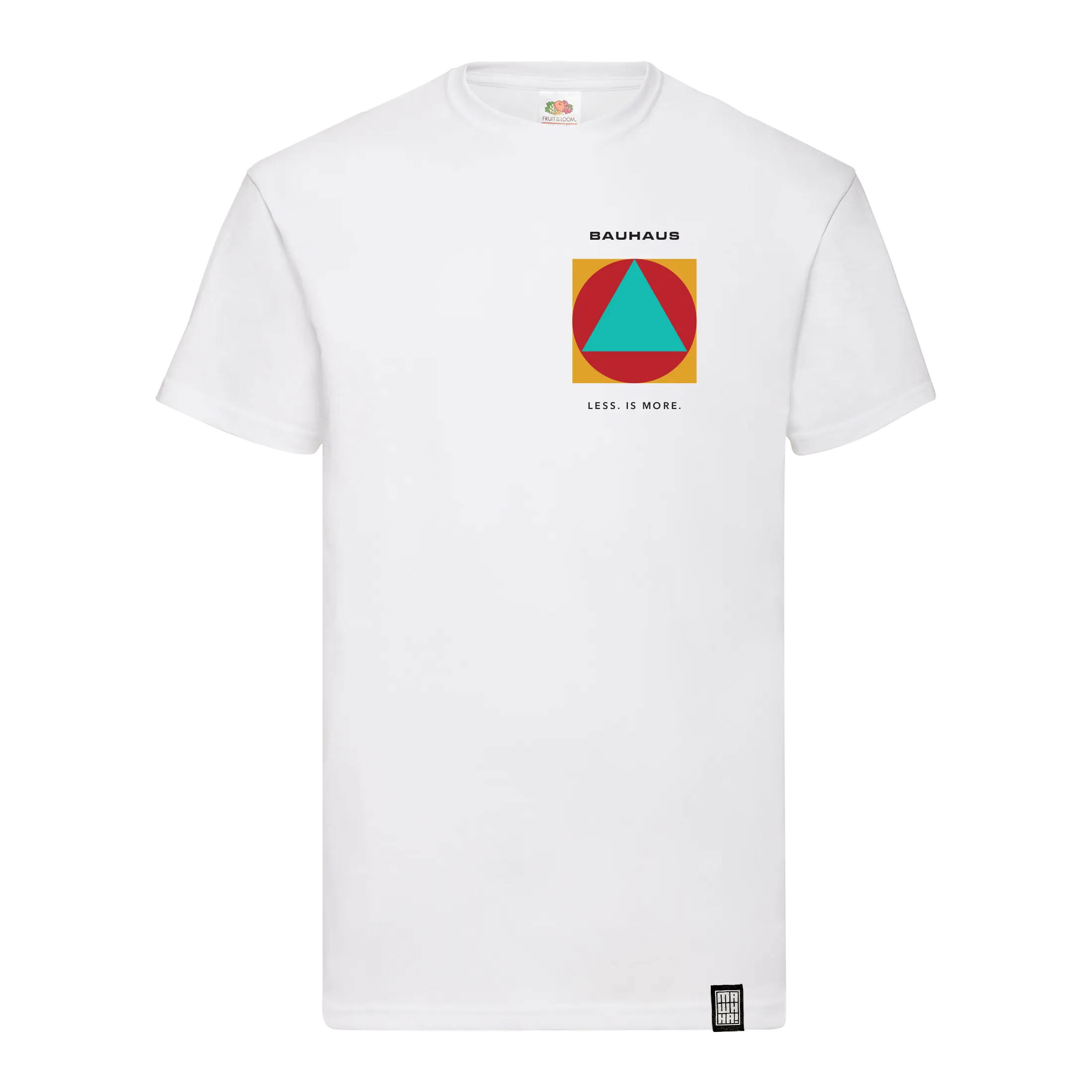 Natural retro majica sa minimalističkim Bauhaus printom na grudima i velikim blueprint dizajnom na leđima.