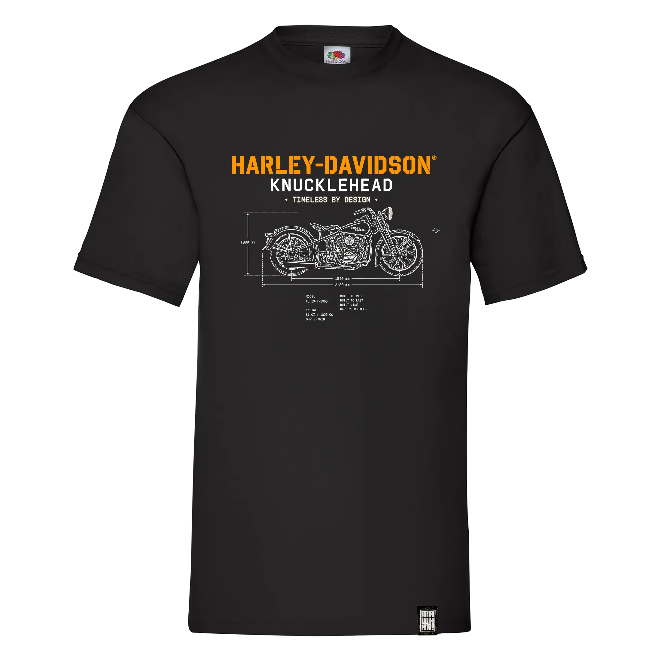 harley-napred-crna retro majica harley davidson